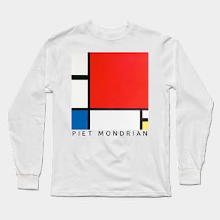 Composition with Red, Blue, and Yellow Long Sleeve T-Shirt